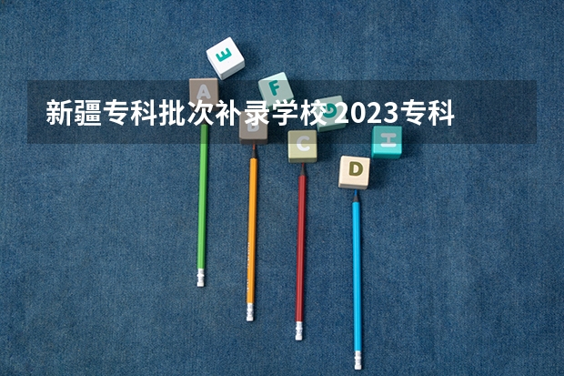 新疆专科批次补录学校 2023专科第二次补录时间新疆