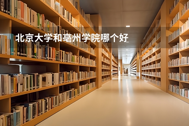 北京大学和亳州学院哪个好