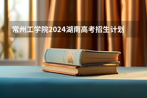 常州工学院2024湖南高考招生计划详解