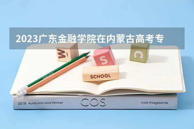 2023广东金融学院在内蒙古高考专业招生计划人数