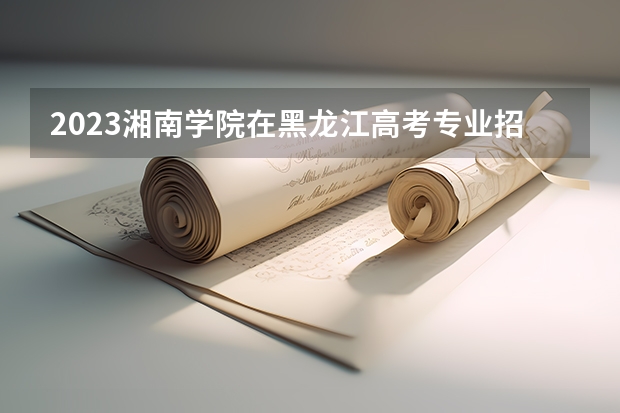 2023湘南学院在黑龙江高考专业招生计划人数