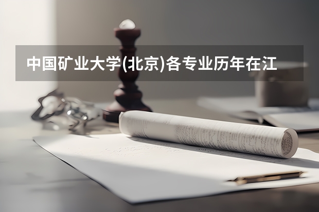 中国矿业大学(北京)各专业历年在江苏招生人数