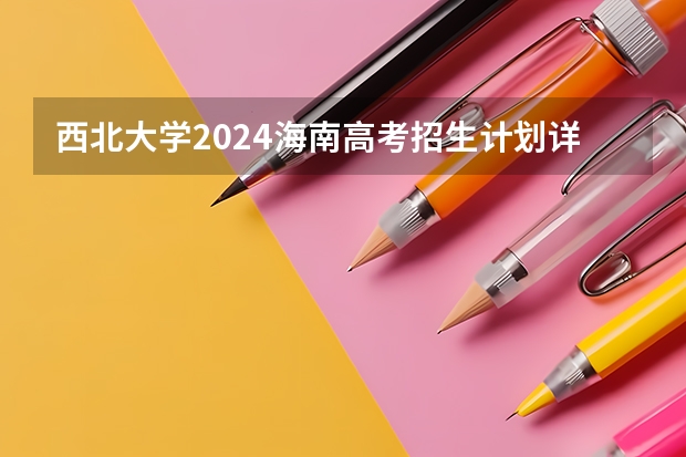 西北大学2024海南高考招生计划详解