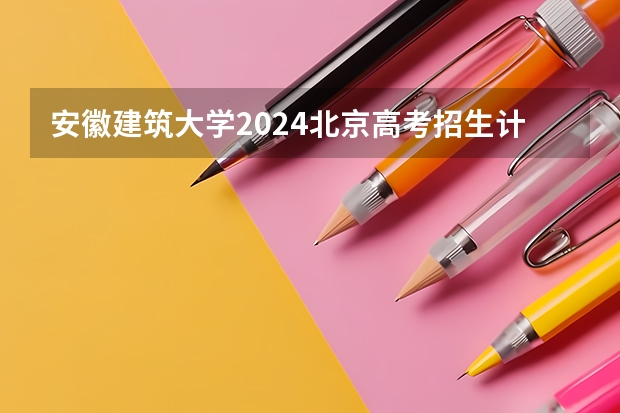 安徽建筑大学2024北京高考招生计划详解