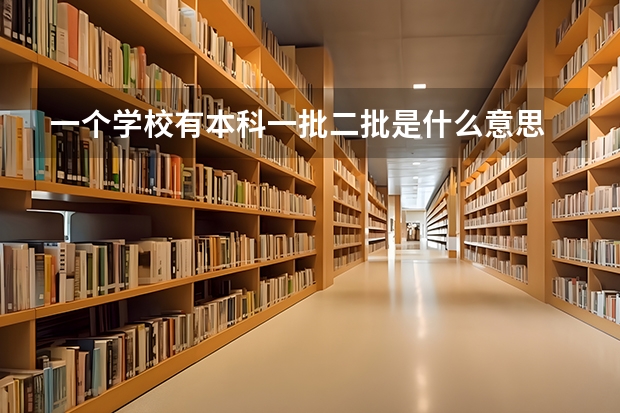 一个学校有本科一批二批是什么意思